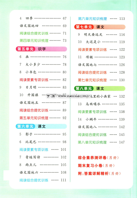 小學1-6年級《亮點給力提優課時作業本》部編版電子版網盤下載